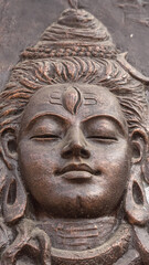 Fototapeta na wymiar Hindu God Shiva face view image