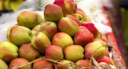 red apple on shop closer view