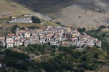 Fototapeta na wymiar Santa Domenica Talao, Italy - August 6, 2022: View of the village of Santa Domenica Talao