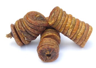 Dried figs isolated on white background 
