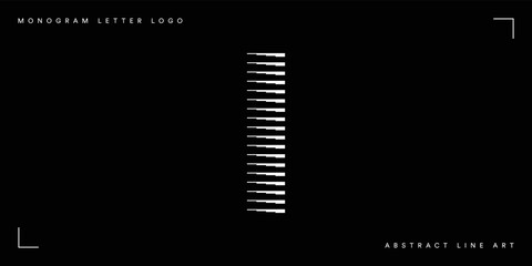 Letter I Logo with Abstract Line Pattern