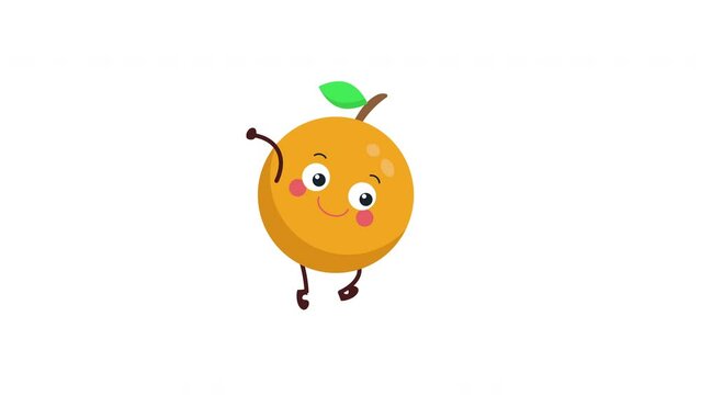cute fresh orange character running animation.ninja run