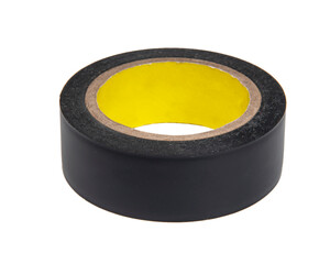 Black insulating tape circle isolated on the white background