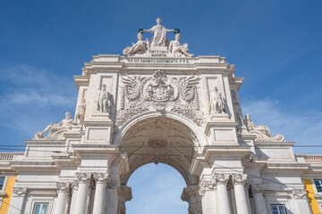 Fototapeta na wymiar Rua Augusta Arch at Praca do Comercio Plaza - Lisbon, Portugal