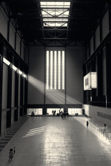 Inside a museum in a sunny day