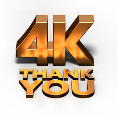 thank you for 4000 subscribers, or customers - 3d render