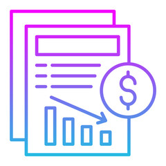 Loss Line Gradient Icon