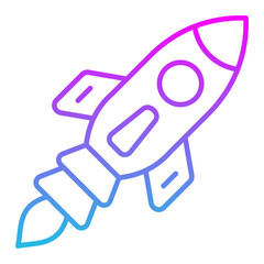 Rocket Line Gradient Icon