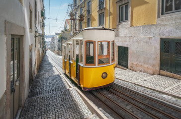 Naklejka na ściany i meble Bica Funicular (Elevador da Bica) - Lisbon, Portugal