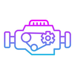 Engine Line Gradient Icon