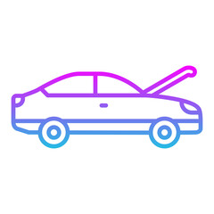 Hood Open Line Gradient Icon