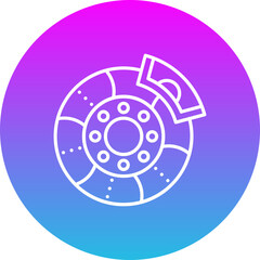 Obraz premium Brake Gradient Circle Line Inverted Icon
