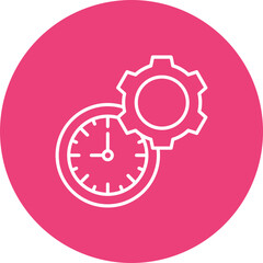 Time Management Multicolor Circle Line Inverted Icon