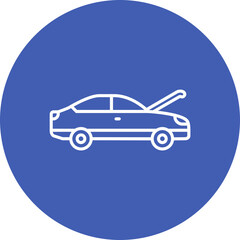 Hood Open Multicolor Circle Line Inverted Icon