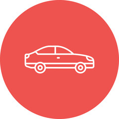 Car Multicolor Circle Line Inverted Icon
