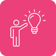 Creative Thinking Multicolor Round Corner Line Inverted Icon