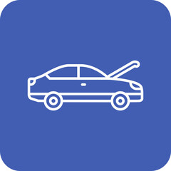 Hood Open Multicolor Round Corner Line Inverted Icon