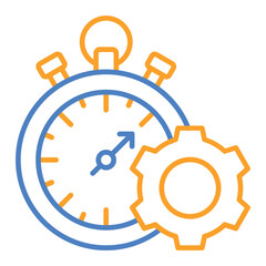Productivity Blue And Orange Line Icon