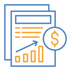 Profits Blue And Orange Line Icon