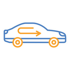 Recirculated Blue And Orange Line Icon