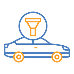 Oil Filter Blue And Orange Line Icon
