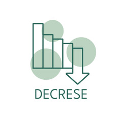 Decrese color icon, logo style