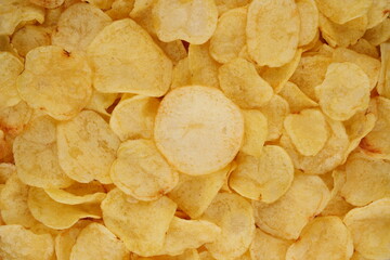Snack Potato chips close up