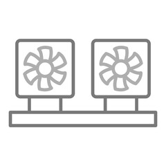 Car Fan Greyscale Line Icon