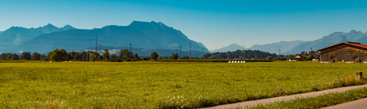 Beautiful alpine summer view near Ruethi, Saint Gallen, Appenzell, Switzerland