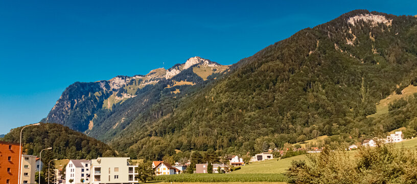 Beautiful alpine summer view near Ruethi, Saint Gallen, Appenzell, Switzerland