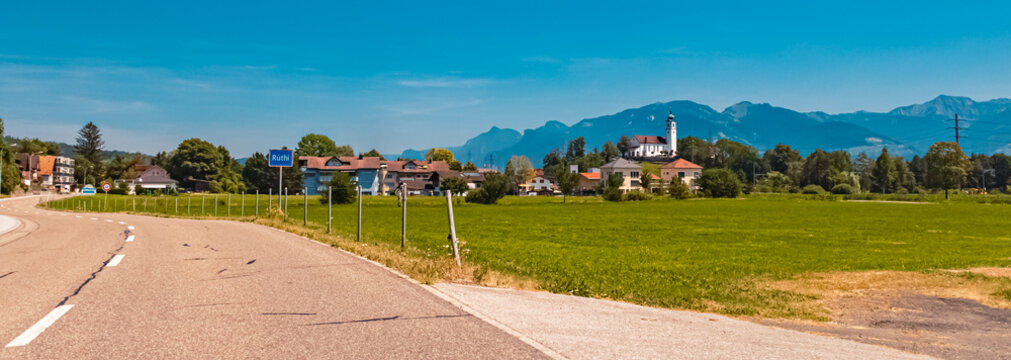 Beautiful alpine summer view near Ruethi, Saint Gallen, Appenzell, Switzerland