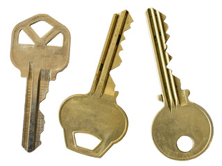 Three keys, transparent PNG.