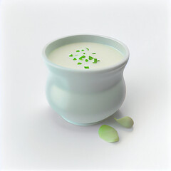 bowl of yogurt with mint