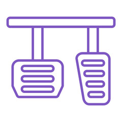 Brake Pedal Multicolor Line Icon