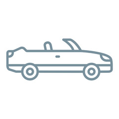 Convertible Car Multicolor Line Icon