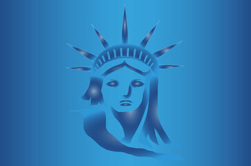 Vector illustration of a statue of liberty	
