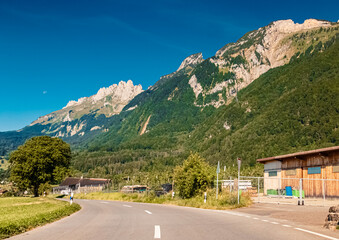 Beautiful alpine summer view near Fruemsen, Sennwald, Saint Gallen, Appenzell, Switzerland