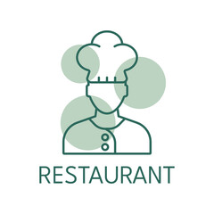 Restaurant color icon, logo style