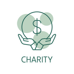 Charity color icon, logo style