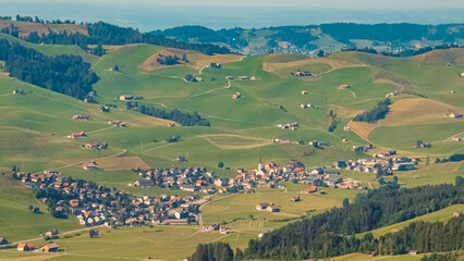 Fototapeta premium Beautiful alpine summer view at the famous Kronberg mountains, Appenzell, Alpstein, Switzerland
