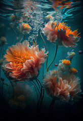 Fototapeta na wymiar underwater flowers