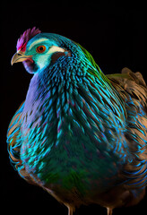 colorful chicken portrait