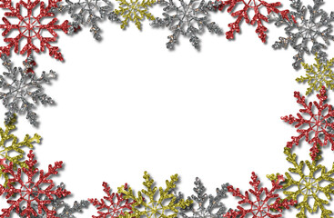 beautiful illustration of multicolored snowflakes on a transparent background