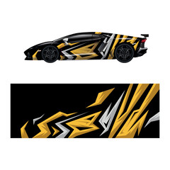 Fototapeta premium Car decal wrap design vector