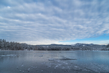 lake and mountains