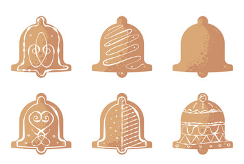 christmas gingerbread, bell - vector illustration