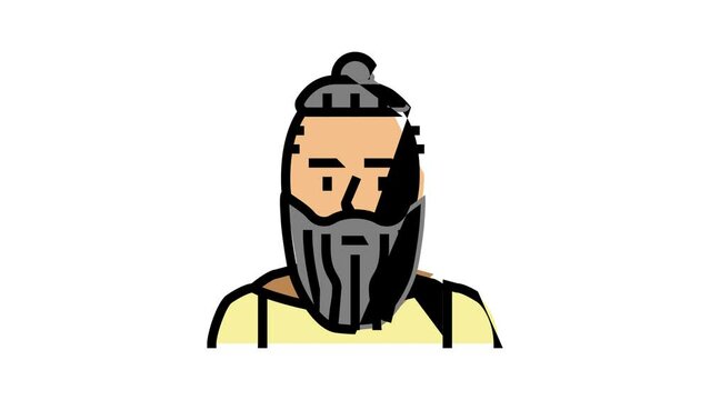 head viking medieval color icon animation