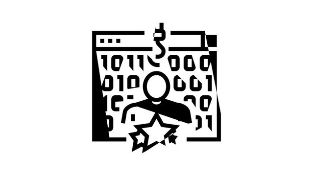 whale phishing attacks line icon animation