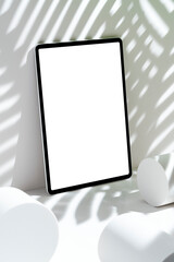 Digital tablet mockup, template on white background