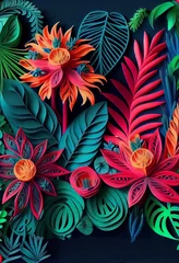 Badezimmer Foto Rückwand Vivid Lush Foliage in Tropical Jungle  © Anna Hoychuk